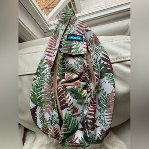 Kavu Green and Brown Fern Print Bag